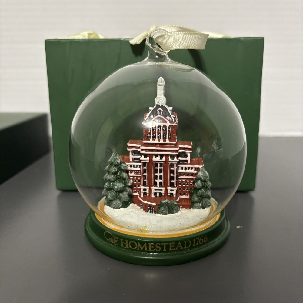 The Homestead 1766 Globe Ornament with original padded box Christmas Holiday